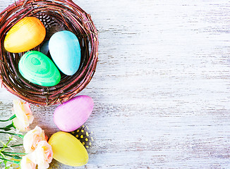 Image showing decorative painted Easter eggs