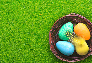 Image showing decorative painted Easter eggs