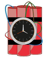 Image showing Bomb with clockwork on white background is insulated