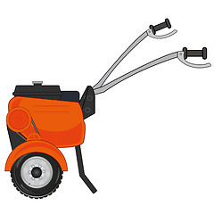 Image showing Walking tractor cartoon for garden and vegetable garden