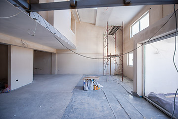 Image showing interior of construction site with scaffolding