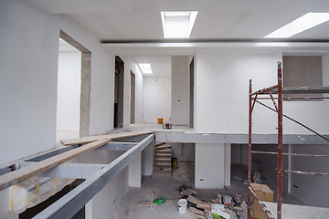 Image showing interior of construction site with scaffolding