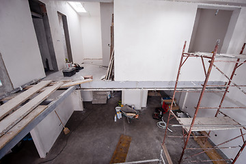 Image showing interior of construction site with scaffolding