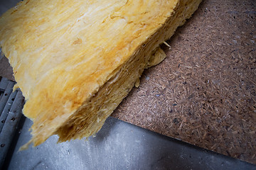 Image showing red Bricks and glass wool