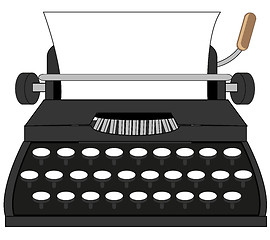 Image showing Old-time typewriter on white background is insulated