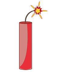 Image showing Cartoon of the propellent dynamite with burning wick