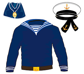 Image showing Form of the sailor and service cap with belt