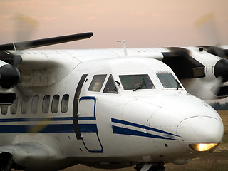 Image showing Commuter plane on taxiway