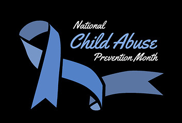 Image showing National Child Abuse Prevention Month. Vector illustration with blue ribbon