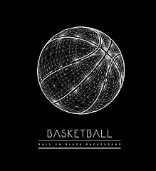 Image showing Basketball ball from lines and dots. Polygonal mesh vector 3d illustration