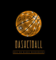 Image showing Basketball ball from lines and dots. Polygonal mesh vector 3d illustration