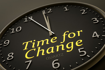 Image showing time for change modern black clock style 