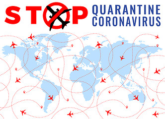 Image showing Covid-19 Quarantine Coronavirus Stop Airplane