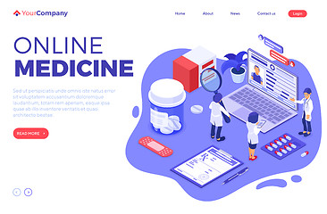 Image showing Online Medical Diagnostics Isometric