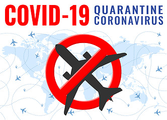 Image showing Covid-19 Quarantine Coronavirus Stop Airplane