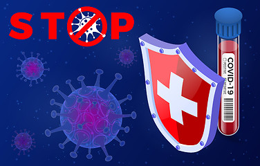 Image showing Stop 2019-nCoV Coronavirus test tube
