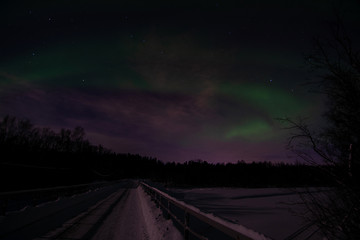 Image showing Aurora Borealis, River Eibyelva, Alta, Norway