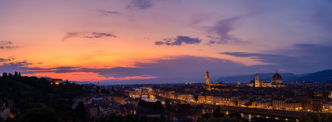 Image showing Florence at the Evening, Tuscany, Italy