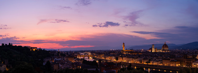 Image showing Florence at the Evening, Tuscany, Italy