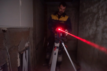 Image showing Laser equipment at a construction site