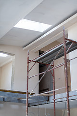 Image showing interior of construction site with scaffolding