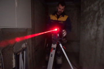 Image showing Laser equipment at a construction site