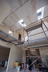 Image showing interior of construction site with scaffolding