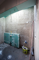 Image showing Construction site with concrete walls