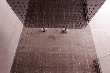 Image showing Modern elegant stainless steel shower