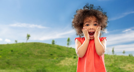 Image showing surprised or scared little african american girl