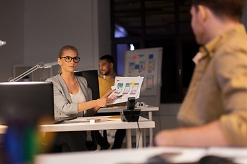 Image showing designers or software developers at night office