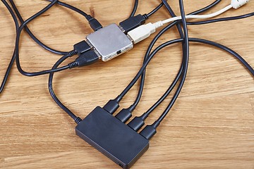 Image showing Usb hubs and cables