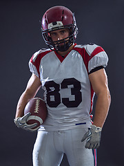 Image showing American Football Player isolated on gray