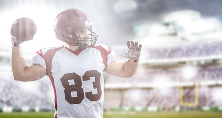 Image showing american football player throwing ball