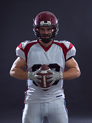 Image showing American Football Player isolated on gray