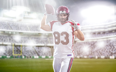 Image showing american football player throwing ball