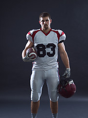 Image showing American Football Player isolated on gray