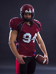 Image showing American Football Player isolated on gray