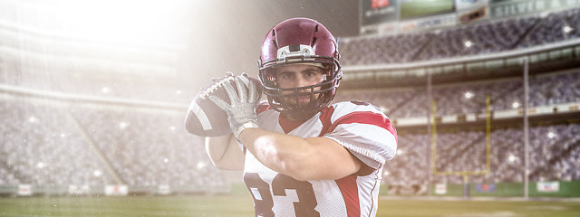 Image showing american football player throwing ball