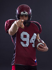 Image showing American football player pointing