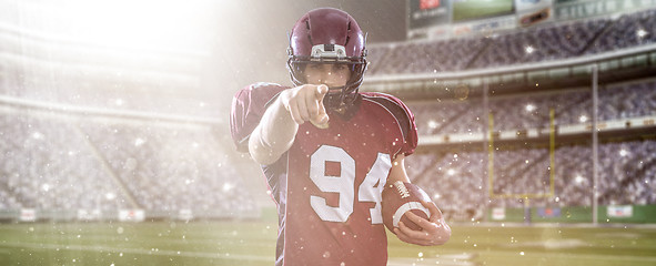 Image showing American football player pointing