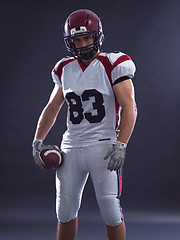 Image showing American Football Player isolated on gray