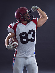 Image showing american football player celebrating touchdown