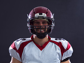 Image showing American Football Player isolated on gray