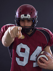 Image showing American football player pointing