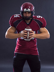 Image showing American Football Player isolated on gray