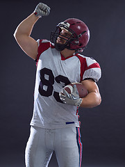 Image showing american football player celebrating touchdown