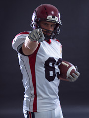 Image showing American football player pointing