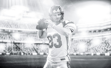 Image showing american football player throwing ball