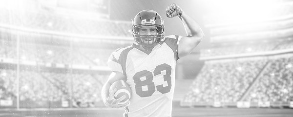 Image showing american football player celebrating touchdown